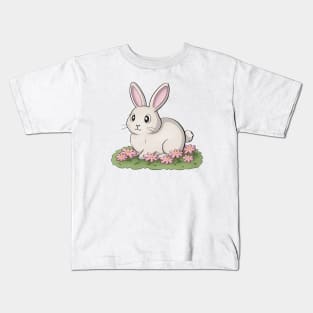 Bunny With Flowers Kids T-Shirt